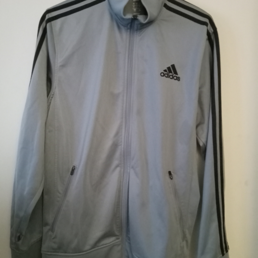 Grey/black Adidas Track jacket..size large.